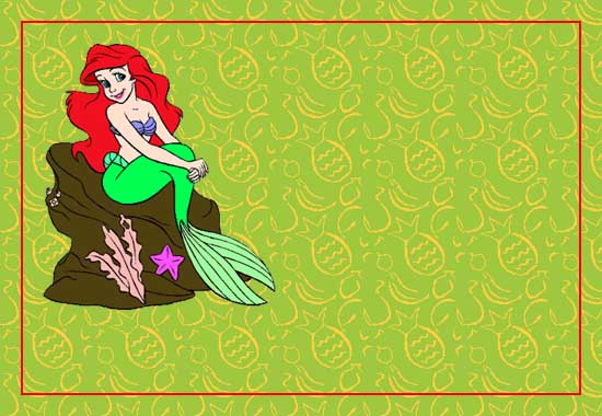 Biglietto verde con Ariel