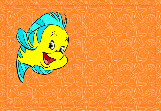 Biglietto arancione con Flounder