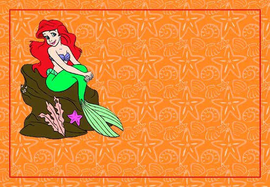 Biglietto arancione con Ariel